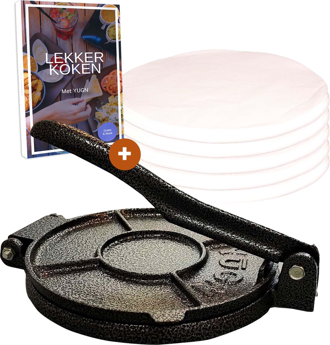 Tortillada Hoogwaardige Tortillapers Van Gietijzer Receptenboek 100 X Perkamentpapier 25 Cm 662794672