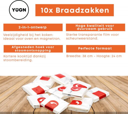 YUGN 10 Braadzakken Voor in de Oven – 2-in-1 Voor Oven & Magnetron 2