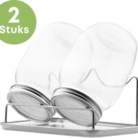 Kiempotten set van YUGN met glazen potten en RVS kiembakjes voor kiemgroenten