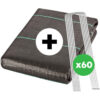 Worteldoek en gronddoek 4x5 meter met 60 gegalvaniseerde pinnen voor tuin of moestuin