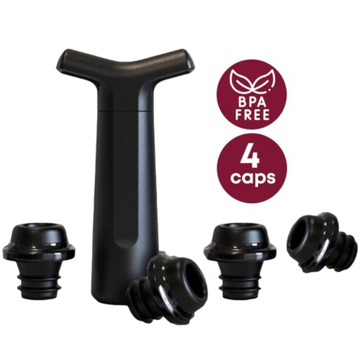 Wijn vacuümpomp met 4 herbruikbare wijndoppen en tijdsindicator van YUGN