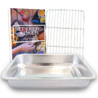 YUGN braadslede met rooster rvs ovenschaal 40x30x7 cm